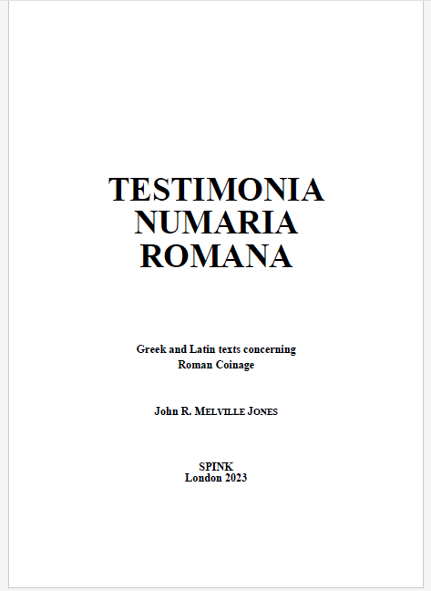 Testimonia Numaria Romana| Melville Jones, J.R. (downloadable PDF)