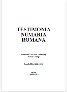 Testimonia Numaria Romana| Melville Jones, J.R. (downloadable PDF)