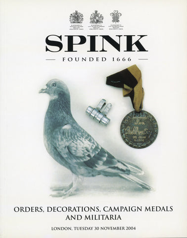 Orders, Decorations, Campaign Medals and Militaria - Tuesday 30 November, 2004 - Spink London